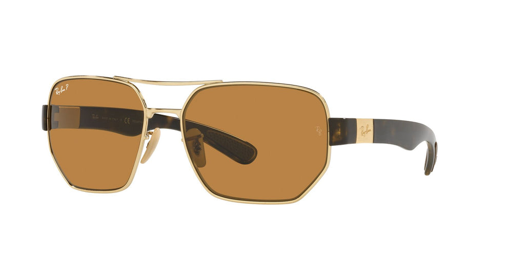 Gold Full Rim Irregular Sunglasses (0RB3672001/8360)