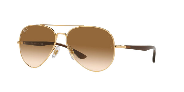 Gold Full Rim Pilot Sunglasses (0RB3675001/5158)