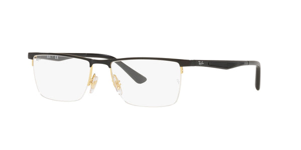 Black Nylon Semi Rimless Rectangle Eyeglasses (0RX6443I289053)
