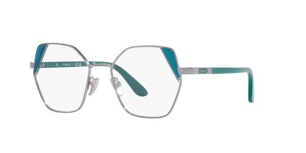 Gunmetal Full Rim Irregular Eyeglasses (0VO427054852)