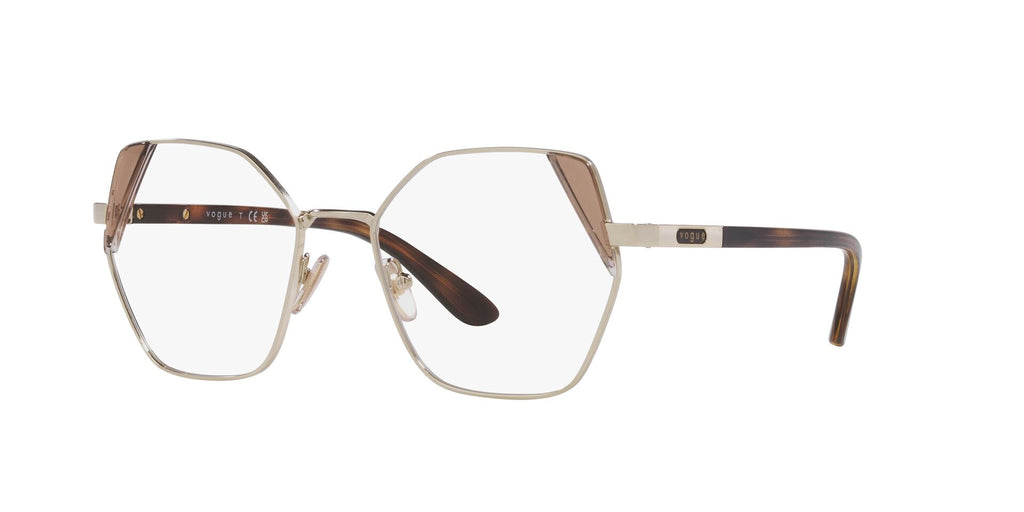 Gold Full Rim Irregular Eyeglasses (0VO427084852)