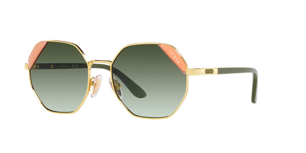 Gold Full Rim Irregular Sunglasses (0VO4268S280/8E55)