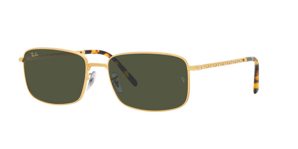 Gold Full Rim Rectangle Sunglasses (0RB371791963157)