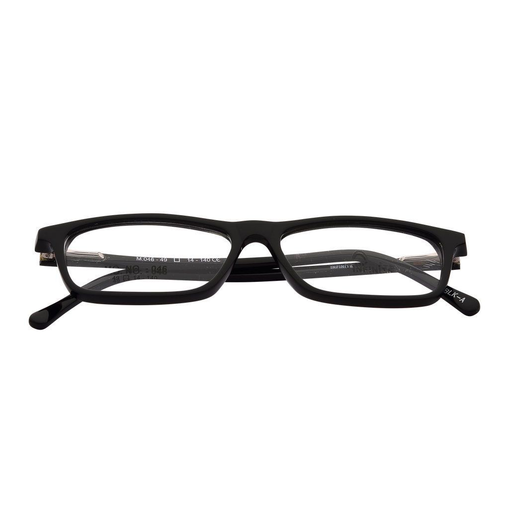 Black Full Rim Rectangle Eyeglasses 046