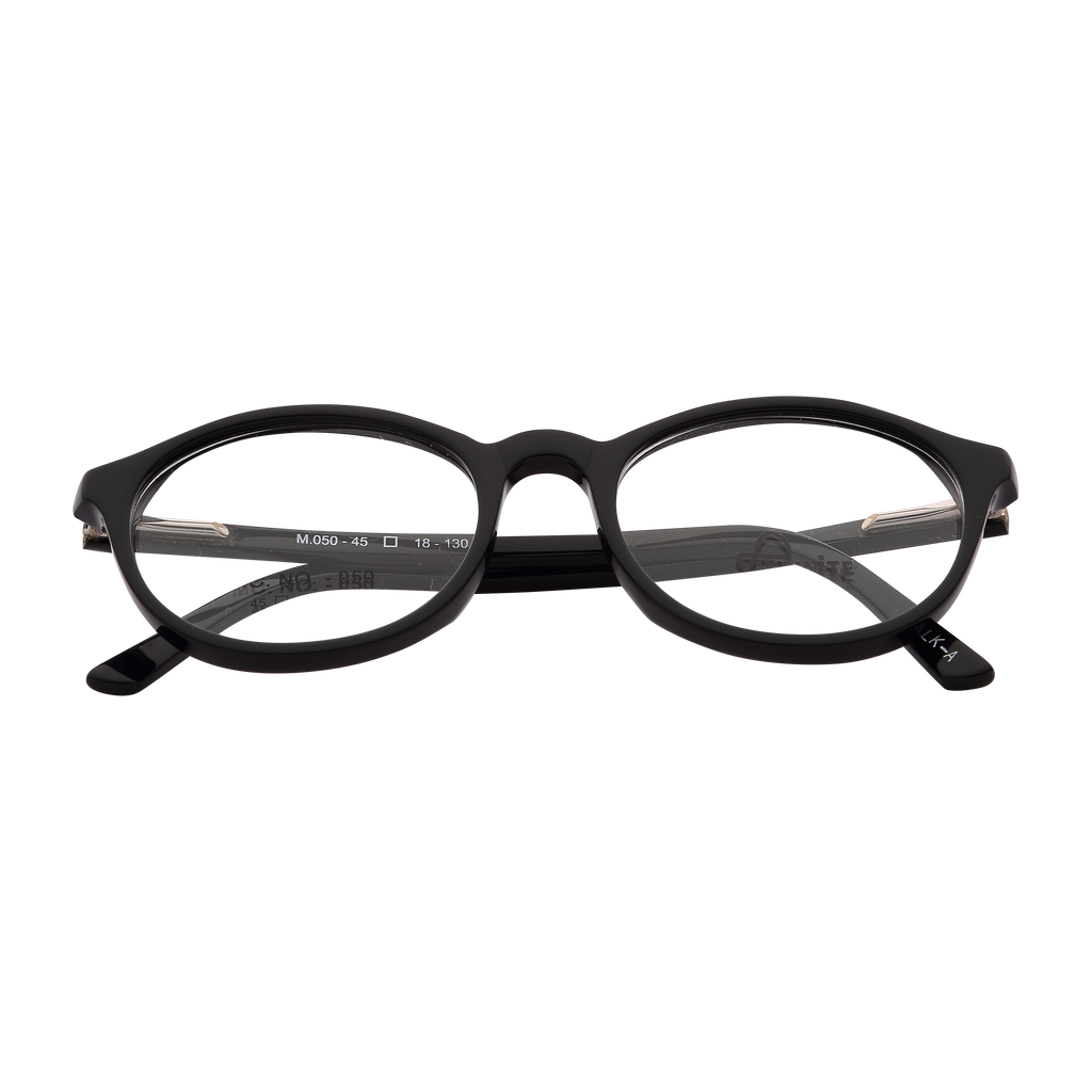 Black Full Rim Oval Eyeglasses 050