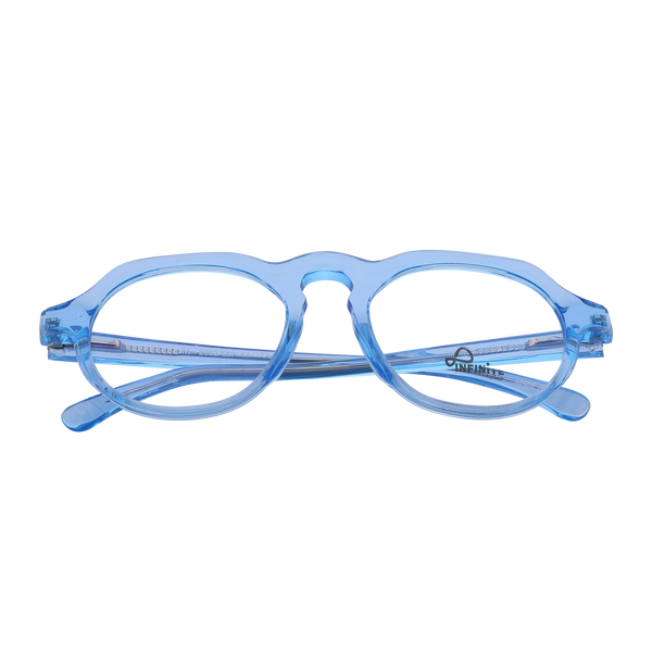 T Blue Full Rim Geometric Eyeglasses 2092 C17