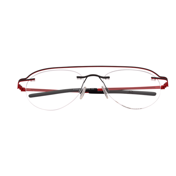 Black Red Rim Less Aviator Eyeglasses 21008 39