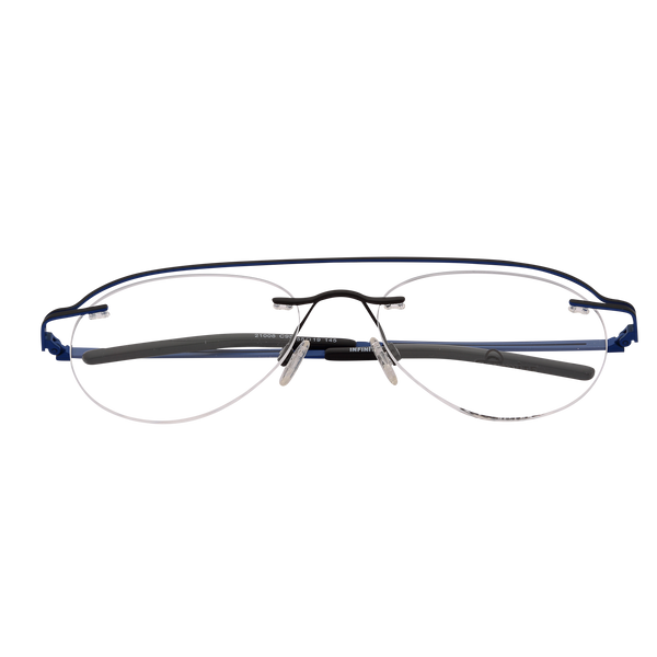 Black Blue Rim Less Aviator Eyeglasses 21008 95