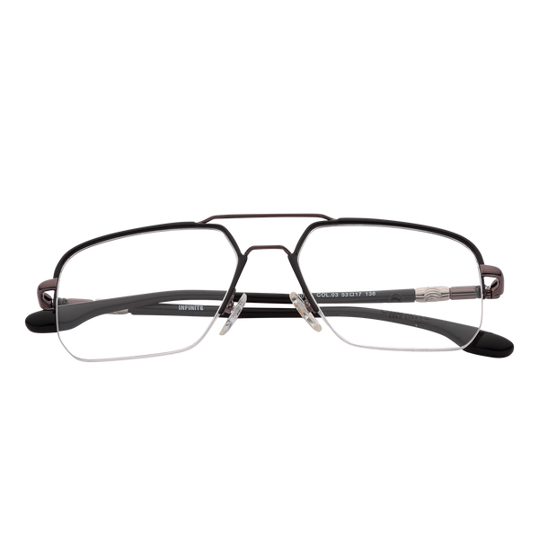 Black Half Rim Geometric Eyeglasses 2001 C9