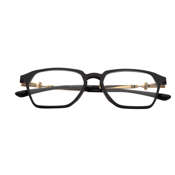 Black Gold Full Rim Geometric Eyeglasses 2003 C1