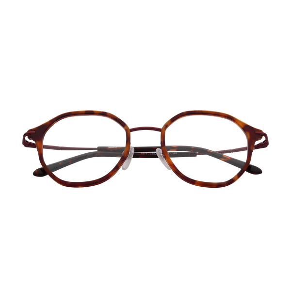 Shaded Brown Half Rim Round Eyeglasses 1974 C6