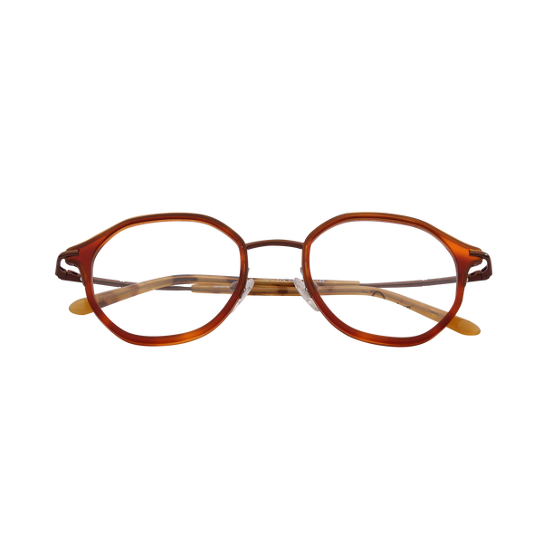 Brown Half Rim Round Eyeglasses 1974 C9