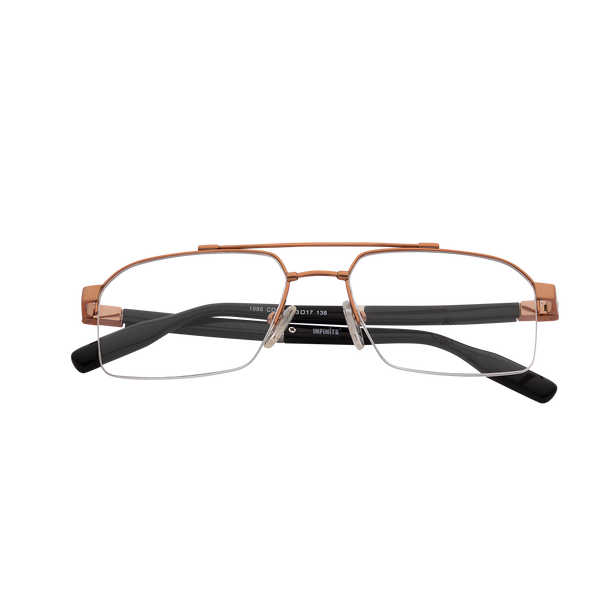 Brown Half Rim Rectangle Eyeglasses 1986 C2