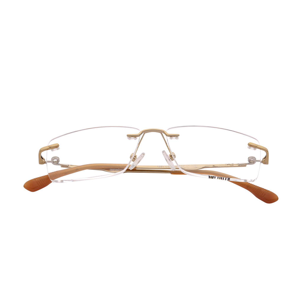 Gold Half Rim Square Eyeglasses 1981 C9