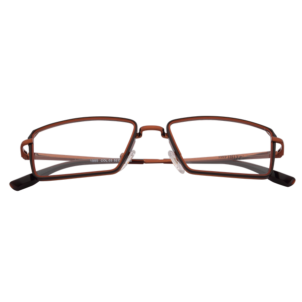 Brown Half Rim Rectangle Eyeglasses 1985 C3