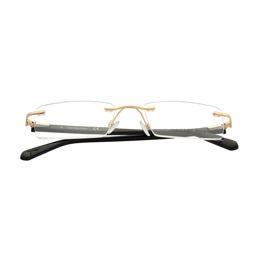 GOLD Rimless Rectangle Eyeglasses CKJ 22216LBI 717