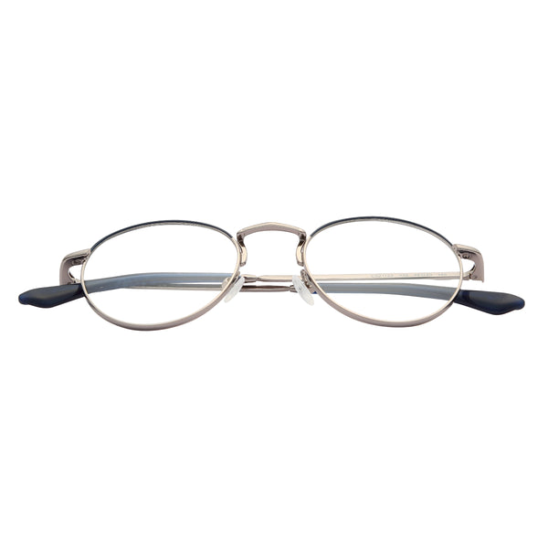 Silver Blue Full Rim Round Eyeglasses CK 21123 438