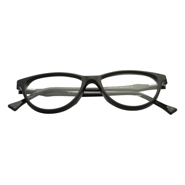 Black Full Rim Oval Eyeglasses WW 6113 C1